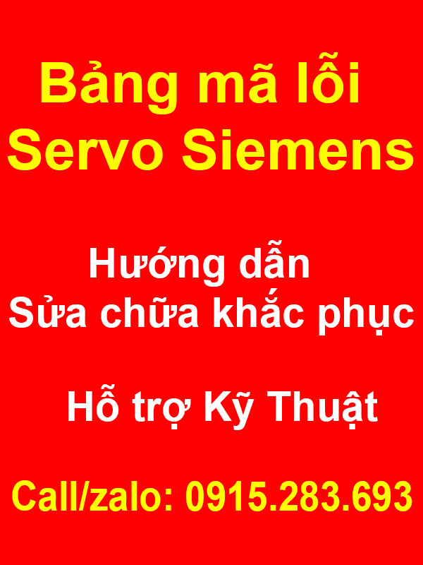 Bảng mã lỗi Servo Siemens